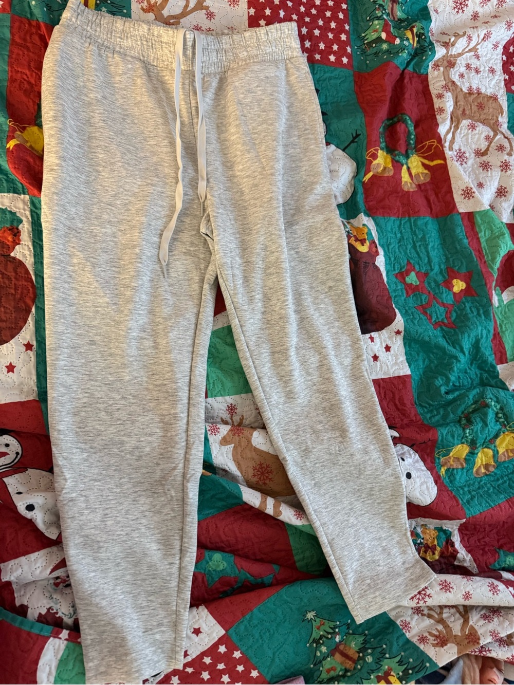 Zenana Light Gray Jogger Sweatpants with Drawstring L